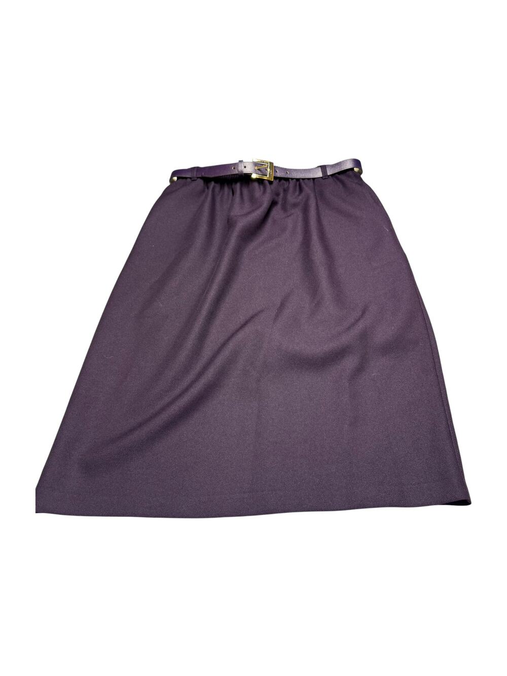 Alfred Dunner Board Room Purple Midi Skirt Size 16 NWT With Belt